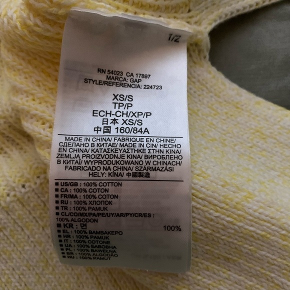 EUC Gap Rolled-Neck, Ribbed, Yellow Sweater-100% Cotton-Oversized XS/S - Picture 4 of 4